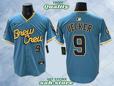 Milwaukee Brewers 9 Bob Uecker Cool Base Men's Stitched Jersey