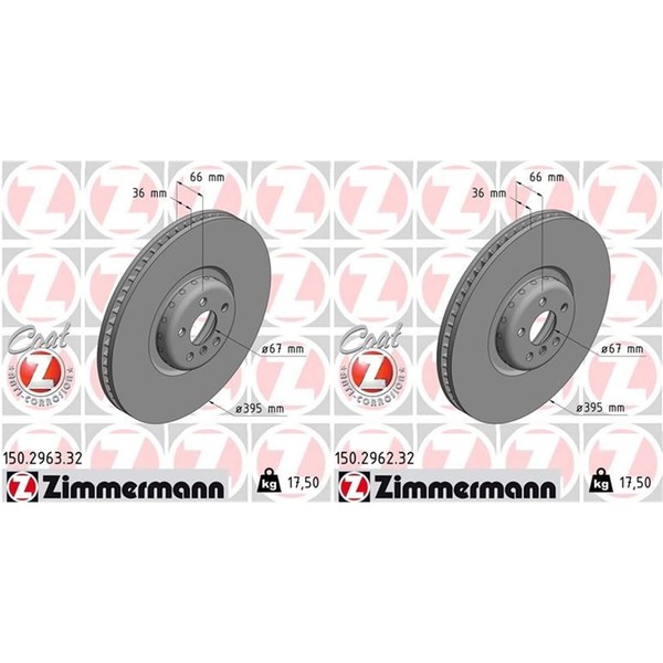 2X Zimmermann Formula Z Bremsscheiben 395Mm Vorne Passend FüR Bmw 8 X4 X5 X7-image