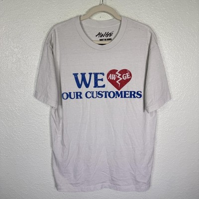AWGE Shirt Mens Large We Love Our Customers Heart Tee Streetwear ASAP Rocky