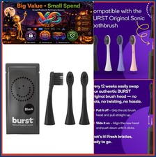 Toothbrush Replacement Heads 3 Pack Black Sonic Electric Soft Nylon Bristles