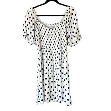Faithfull the Brand Black & White Polka Dot Dress Size 6