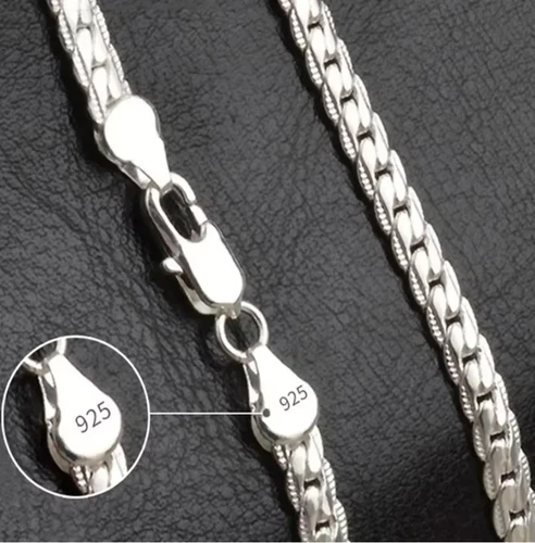 New 20-60cm Silver Color Plated Luxury Brand Design 6mm Necklace Chain - product listing photo