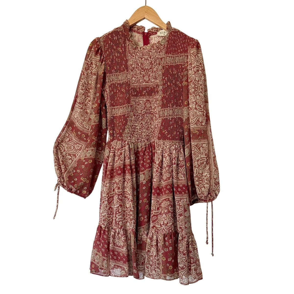smocked chiffon peasant-sleeve dress Forever 21 Women's Chiffon Peasant-Sleeve Mini Dress Mauve X-Small at  Amazon Women's Clothing store