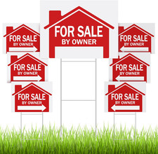 7 Pcs 24 X 18 Inch for Sale by Owner Sign Double Sided Open House Real Estate Po
