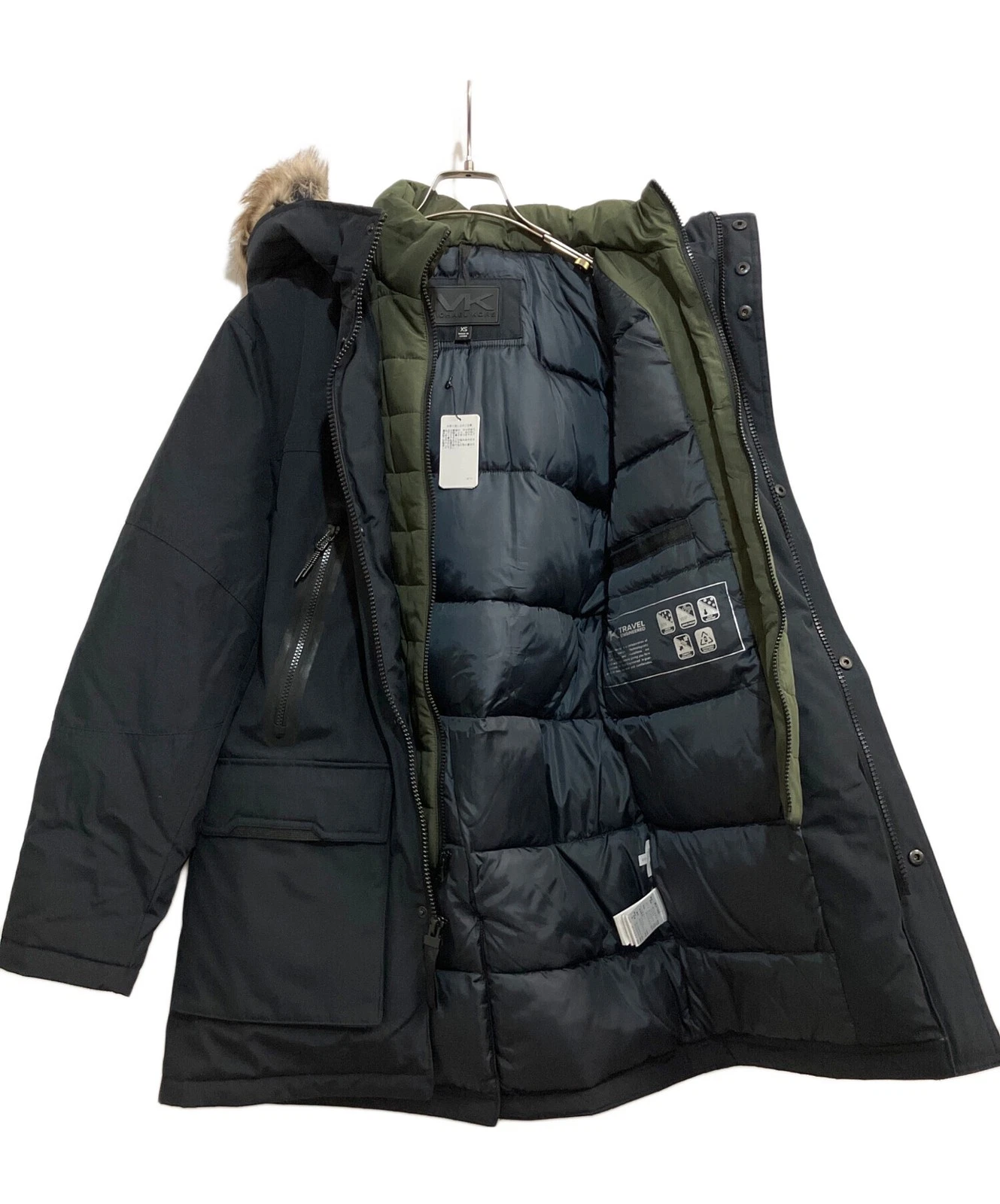 Michael Kors Faux Fur Hooded Puffer Jacket Men's Size XS Black Excellent image 3