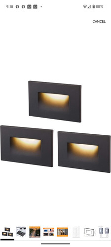 CLOUDY BAY 120V Dimmable LED Indoor Outdoor Step Light,3000K Warm White, 3 Pack