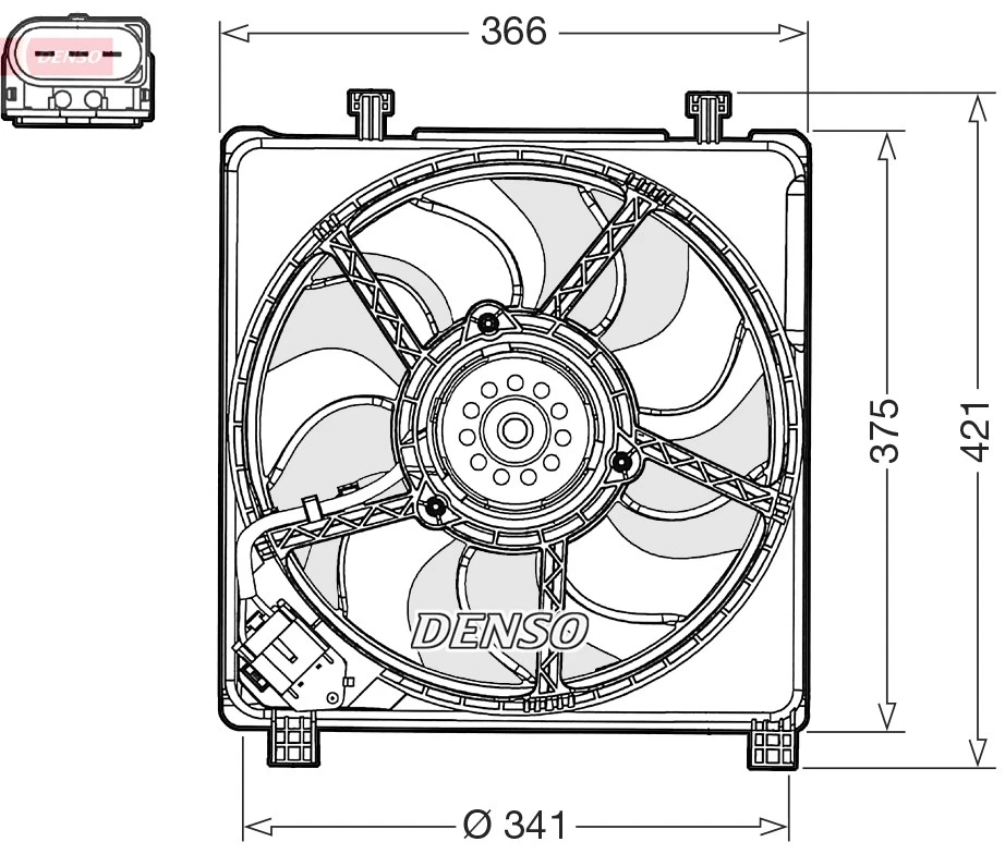 FAN ENGINE COOLING DER32017 FOR SKODA VW SEAT CHYB/CHYA 1.0L 3cyl CITIGO 1.0L - Image 2 of 4
