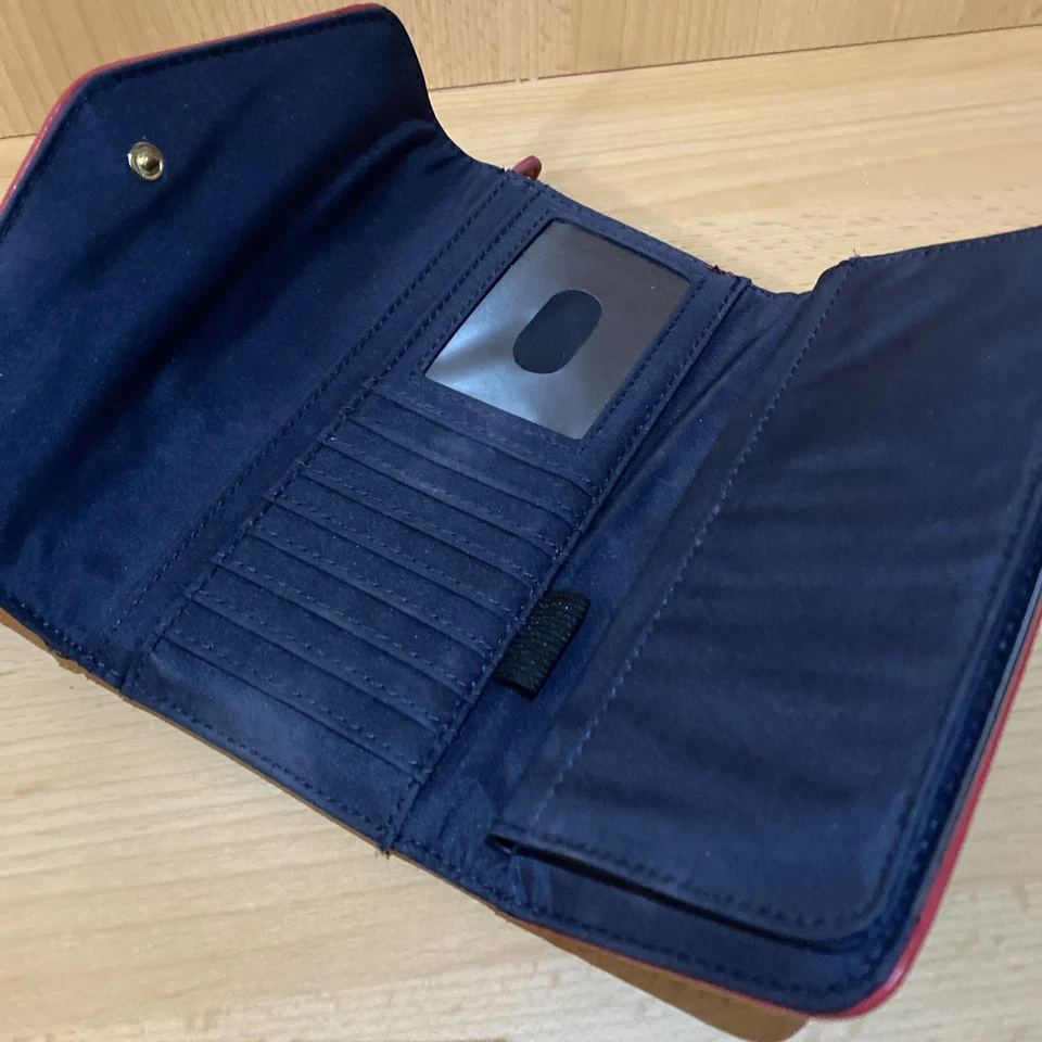 TOMMY HILFIGER WOMENS WALLET  Envelope Wallet  Jacquard Navy/Red - Image 2 of 4