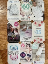 9 GIFT CARDS Udder Covers Hooded Towels Seven Baby Canopy Couture Ruffle Buns