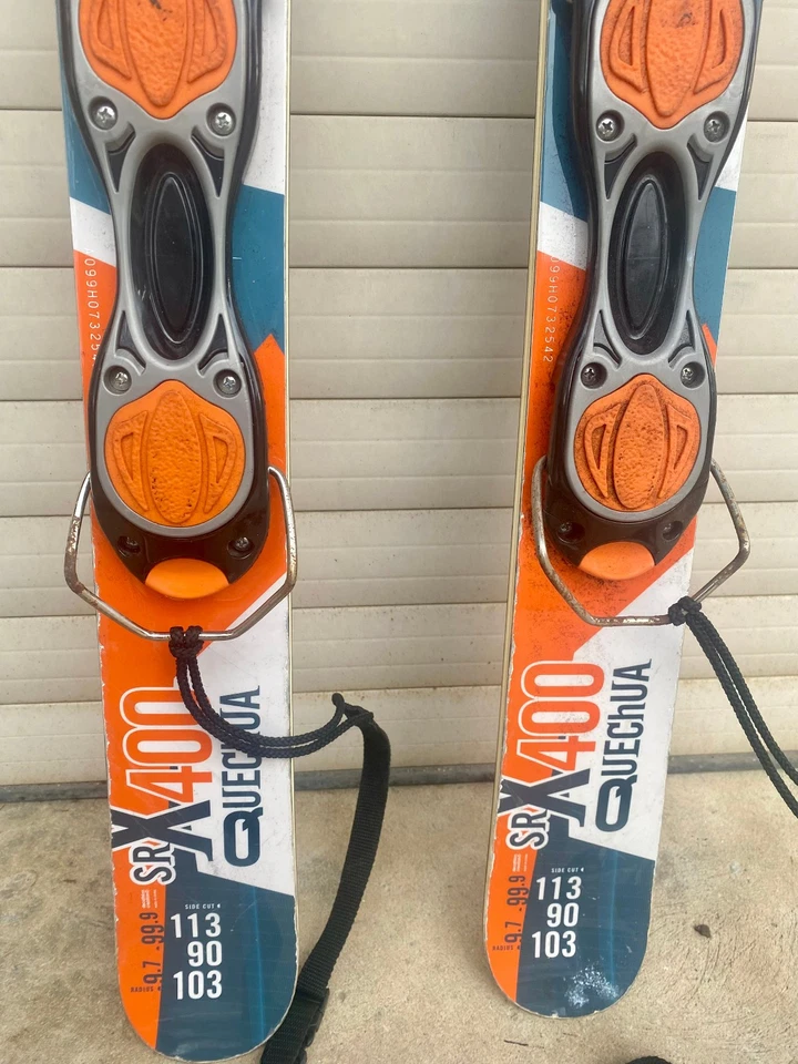 Mini Sci Snowblades QUECHUA 400 SRX 99,9 Cms Fattuti Pronti A Sciare - Immagine 2 di 3