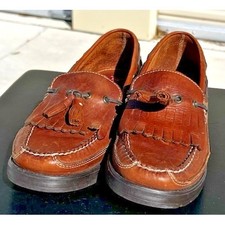 G.H. Bass Co. Men's Tassel Loafers Size 8.5M Brown Leather Slip-On Shoes