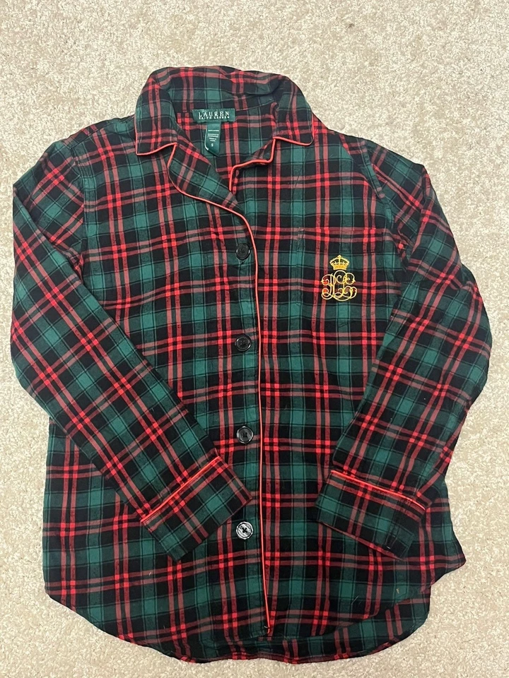 Women’s Ralph Lauren Young Royals Emblem Red And Green plaid pajama set size S - Image 2 of 4