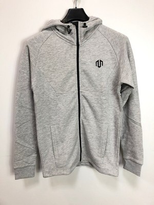 MOROTAI Herren Jacke Sweatjacke Sportjacke Neotech Full Zip Hoodie, Hellgrau, L