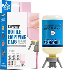 6 Pack Flip-It Bottle Emptying Kit No more wasted product Fits most Bottles