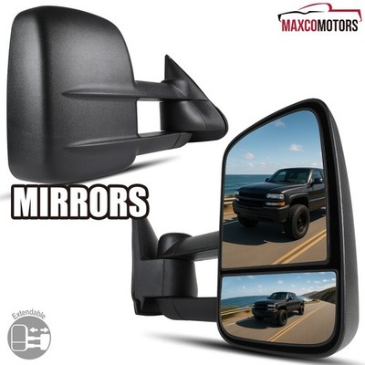 Tow Mirrors Fits 1999-2006 Chevy Silverado GMC Sierra Manual Extend Left+Right