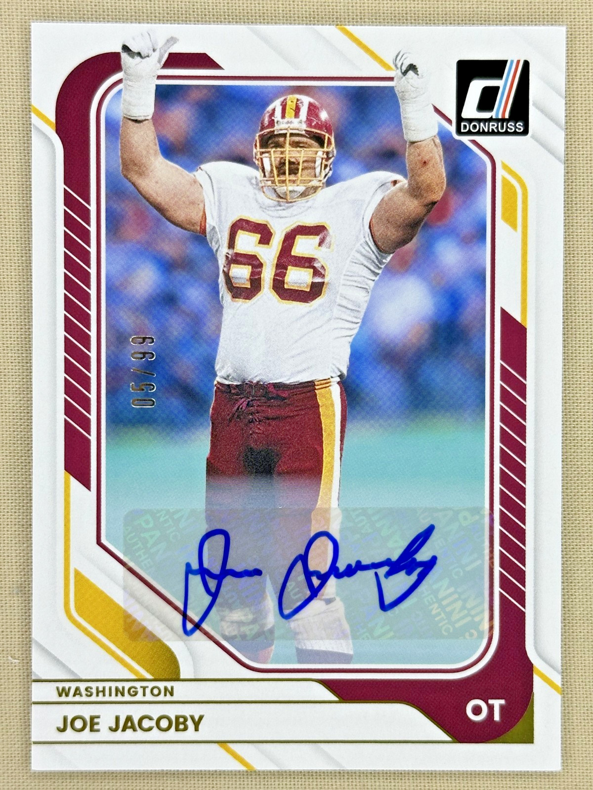 2026 Donruss Joe Jacoby autograph /99 Washington Redskins #43