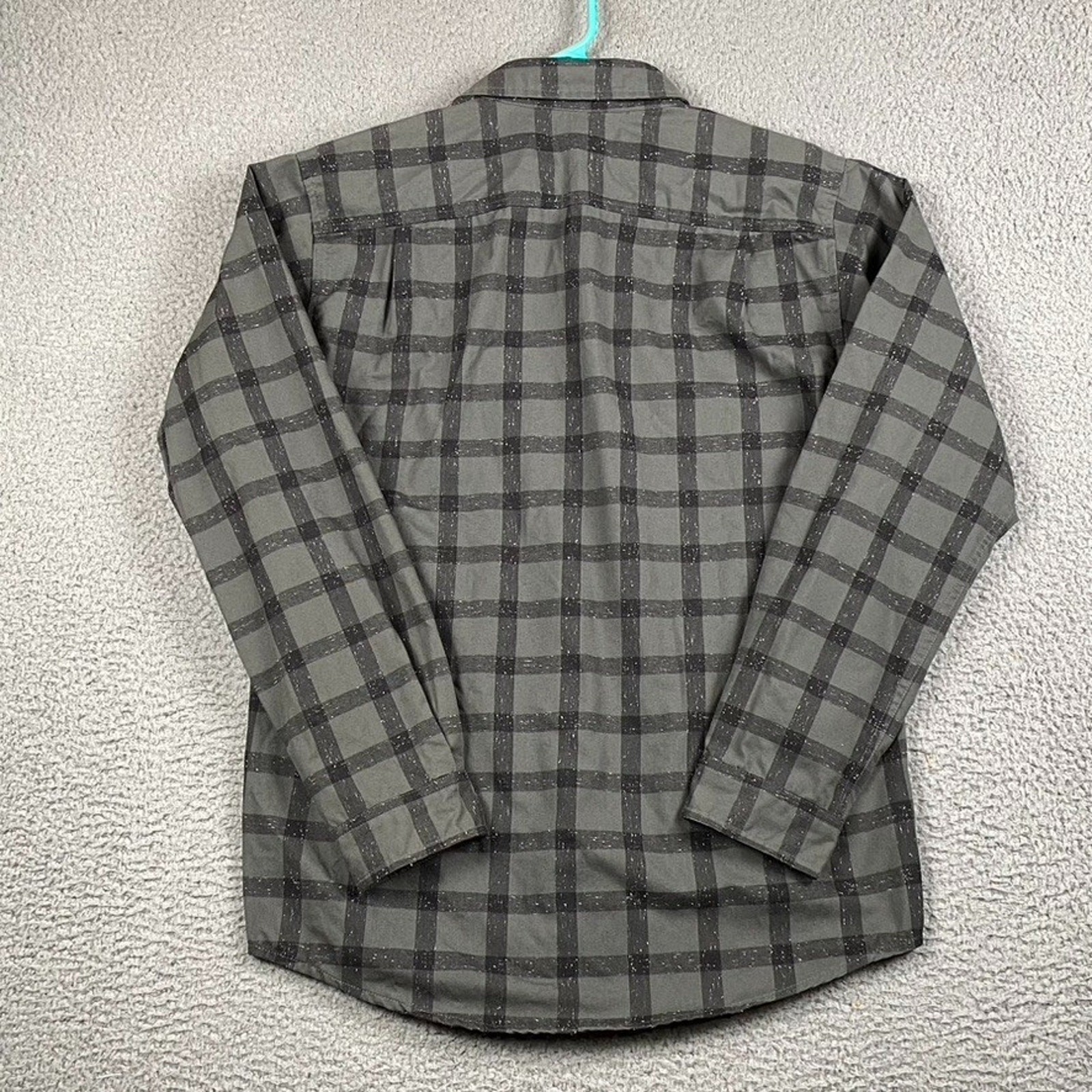 Exofficio Button Up Shirt Men's Medium Gray Plaid Outdoors Fishing Workwear