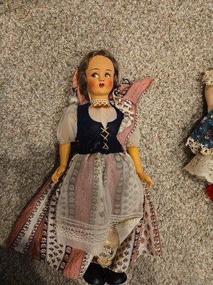 vintage Lenci type souvenir folk dolls