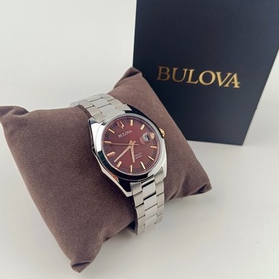 Bulova Surveyor 98B422 Men's Automatic Watch 39mm Red Dial Stainless Steel