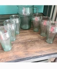 Vintage Coca-Cola pitcher and glass set with sticker