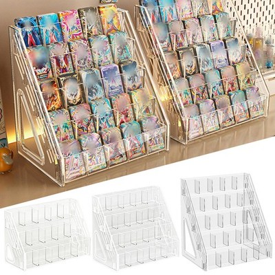 3/4/5 Tiers 15/20/25 Pockets Display Stand Shelf for Trading Cards Postcards