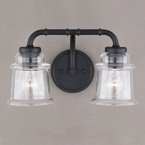 Toledo 2-Light Bathroom Light in Industrial and Jar Style 8.25 Inches Tall and - Picture 5 of 9