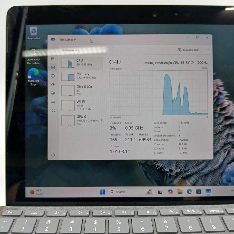 Microsoft Surface Go 1 1824 10" Pentium 4415Y 1.6GHz 4GB RAM 64GB SSD Foto 3 de 4