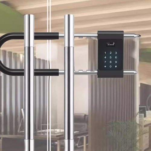Sleek Black U Shaped Smart Lock Featuring Multiple Unlocking Techniques - Picture 3 of 12