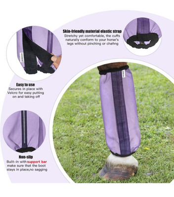 NEW EQUINE Horse Leggings Fine BREATHABLE Mesh FLY BOOTS Purple & Green
