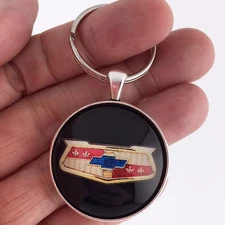 Vintage Chevrolet Bel Air Badge Emblem Logo Ornament 1.2" Diameter Keychain