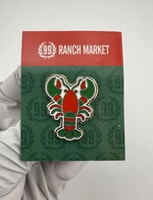 99 Ranch Market Red & Green Lobster Enamel Lapel Pin