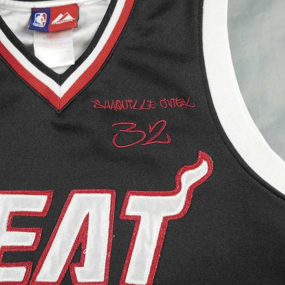 Miami Heat Basketball Jersey Youth Large Black NBA Shaquille O'Neal 32 Majestic - Image 3 of 4