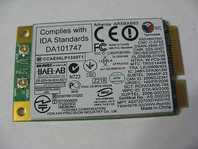 Atheros Mini PCI-e WiFi Wireless Card AR5BXB63 V000102890 T60H976.02 (K53-02)