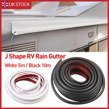 5/10m J Shape RV Water Guide Strip Gutter Camper Flexible Drip Rail Molding UK