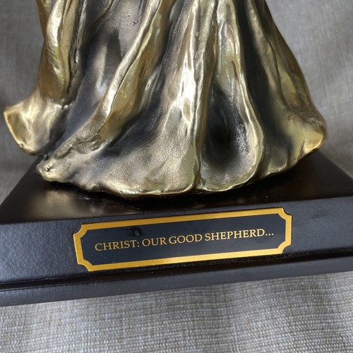 Bronze Finish Resin "Christ: Our Good Shepherd" Statue Sculpture of Jesus 13.5" - Picture 4 of 11