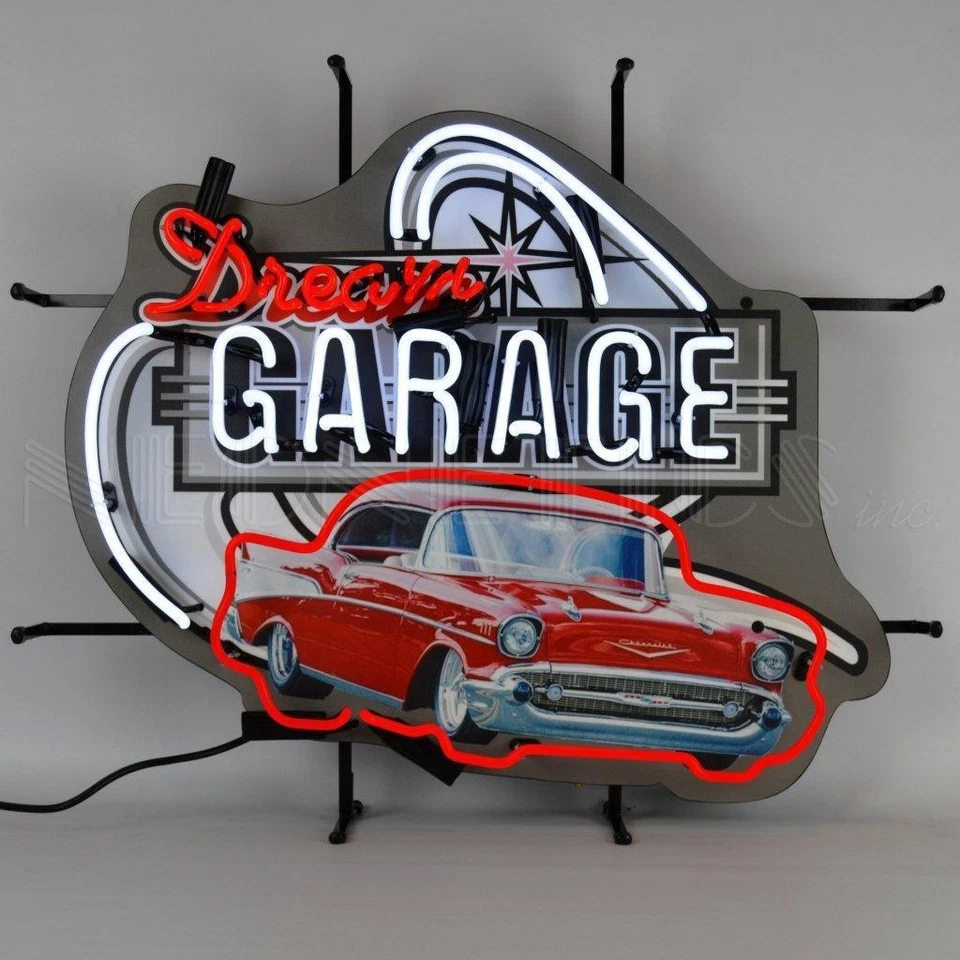 NEONETICS Dream Garage 57 Chevy Handmade Neon Sign 29"x24"