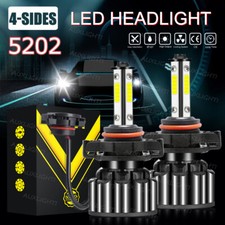 5202 6000K LED Fog Light Bulbs 2504 9009 High Power White 120W 32000LM 4sided