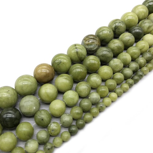 US 6/8/10MM Natural Stone Green Jade Peridot Round Loose Beads For DIY Jewelry - 第 12/14 張圖片