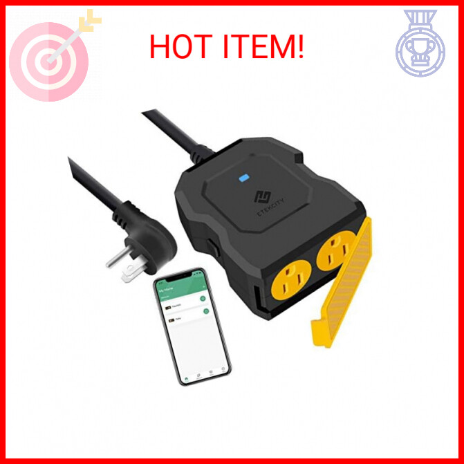 Smart Plug Outdoor WiFi Outlet with 2 Sockets by Etekcity for Smart Home-image