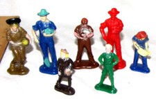 Bergen Toy Novelty Co BETON 4 hard plastic farmers 2 city kids toy figures