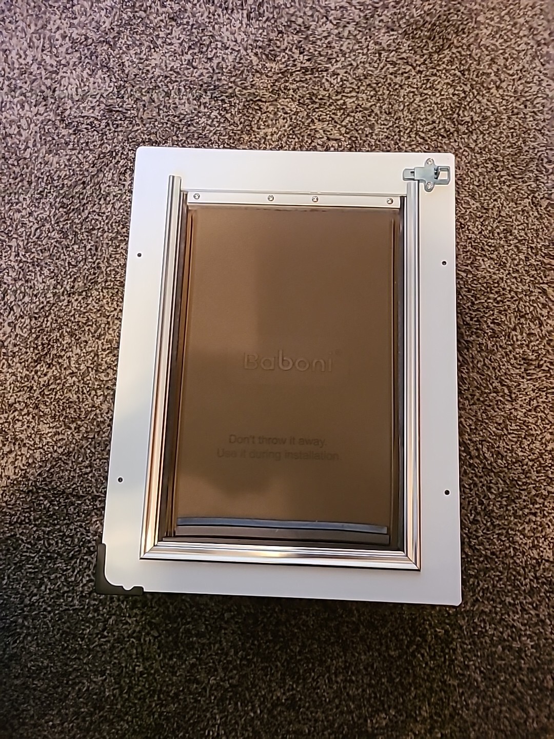 Baboni Pet Door for Wall, Size Medium White Telescopic Mount With