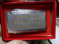 Engraved CO. E 3D BN. 1st TNG BDE Fort Polk LA. Vulcan Money Clip Knife w/box