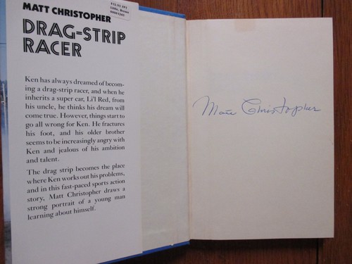 MATT CHRISTOPHER(Died-1997) Signed Book(DRAG-STRIP RACER-1982 1st Edit Hardback - Picture 3 of 8