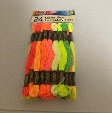 J  P Coates - Embroidery Floss - Neon - 24 Skeins - New Package
