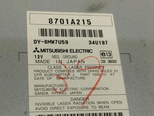 8701A215 Sistema Audio/Radio Cd para MITSUBISHI OUTLANDER (CW0) 2007 5080506 - Imagen 4 de 10