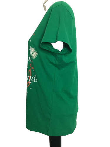 WOUND UP Green Holiday Screen Print Short Sleeve Tee Shirt Sz. XXS* - Picture 3 of 6
