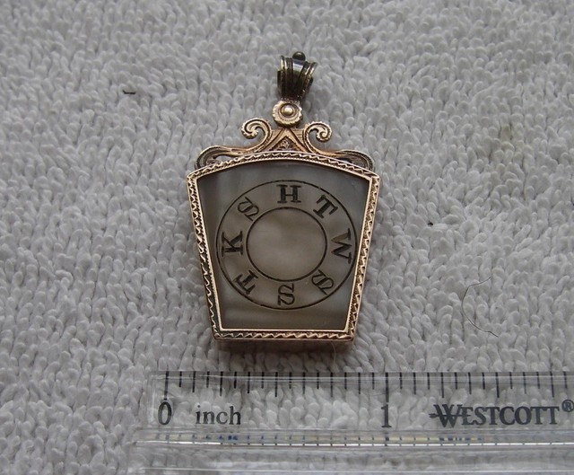 Antique 10K Gold & Agate ROYAL ARCH MASON Keystone PendantHTWSSTKS
