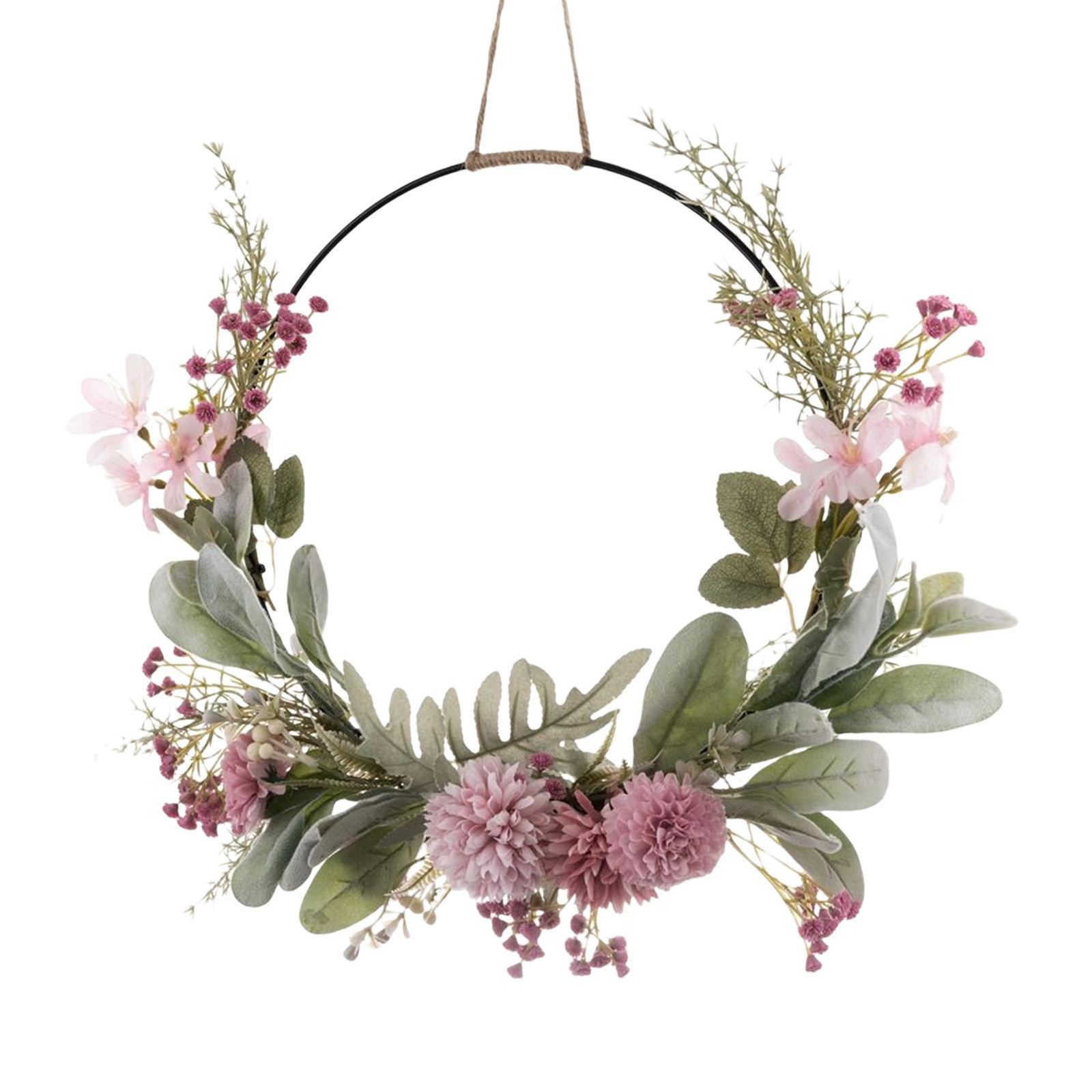 Spring Wreaths For Front Door Artificial Garland Hoop Wreath Home Hanging Decors