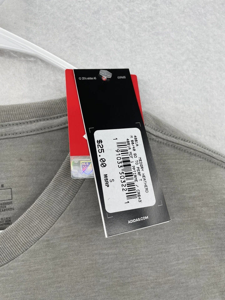 NUEVA $25 Camisa Portland Timbers Adulto Pequeña Gris Manga Corta MLS Fútbol Adidas Foto 4 de 4