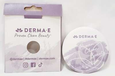 Derma-E Proven Clean Beauty POCKET MIRROR Round Light Handheld Purple Travel New